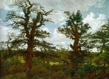 Caspar David Friedrich : Landscape with Oak Trees and a Hunter